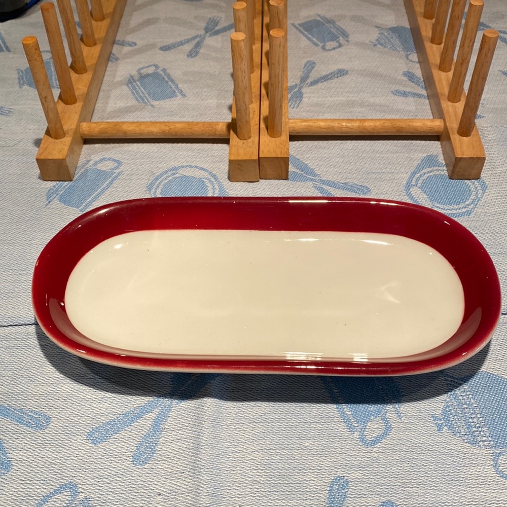 Sterling China relish dish made in East Liverpool Ohio